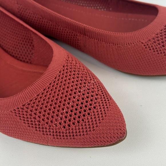 Market & Spruce Point Toe Flat Knit Slip On Shoes Terra Cotta US 8.5 NEW - Picture 6 of 10